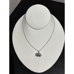 ATI Indonesia Sterling Silver 925 Bali Elephant Pendant Necklace 16”-18”